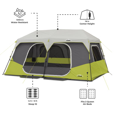 10 Person Instant Cabin Tent 14' x 10'