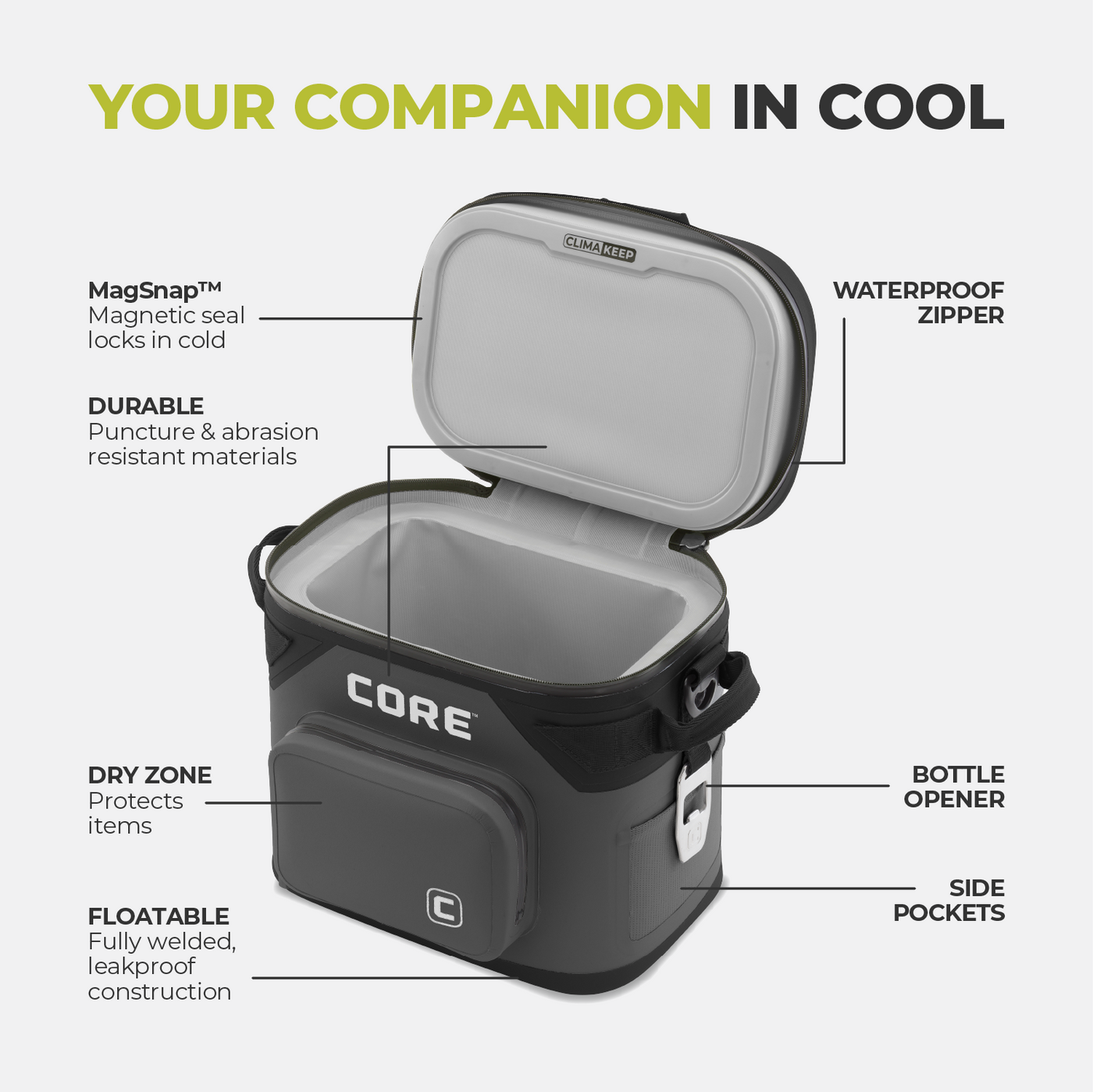 CLIMAKEEP Magnetic 12 Can Soft Cooler