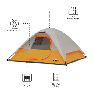 3 Person Dome Tent 7' x 7'