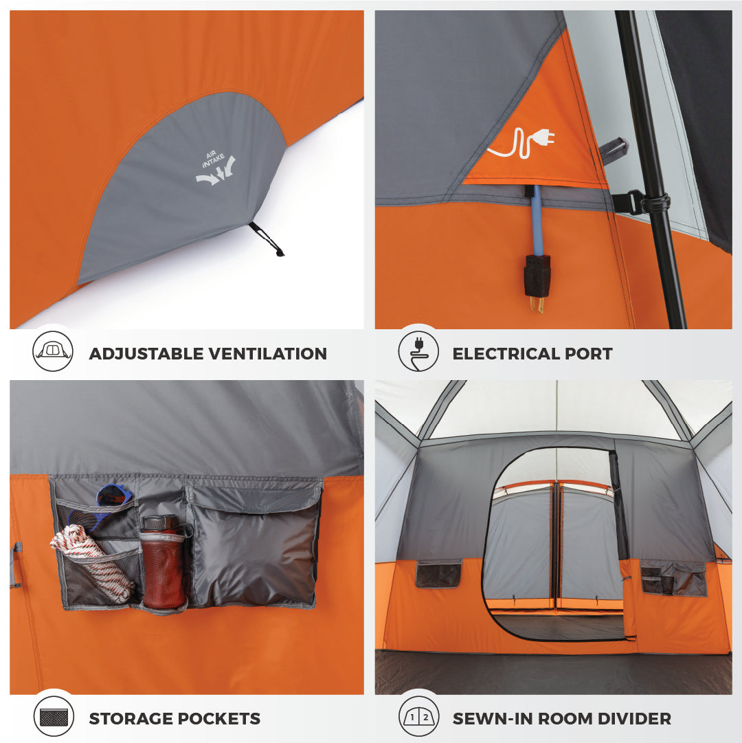 11 Person Cabin Tent with Screen Room Core Equipment