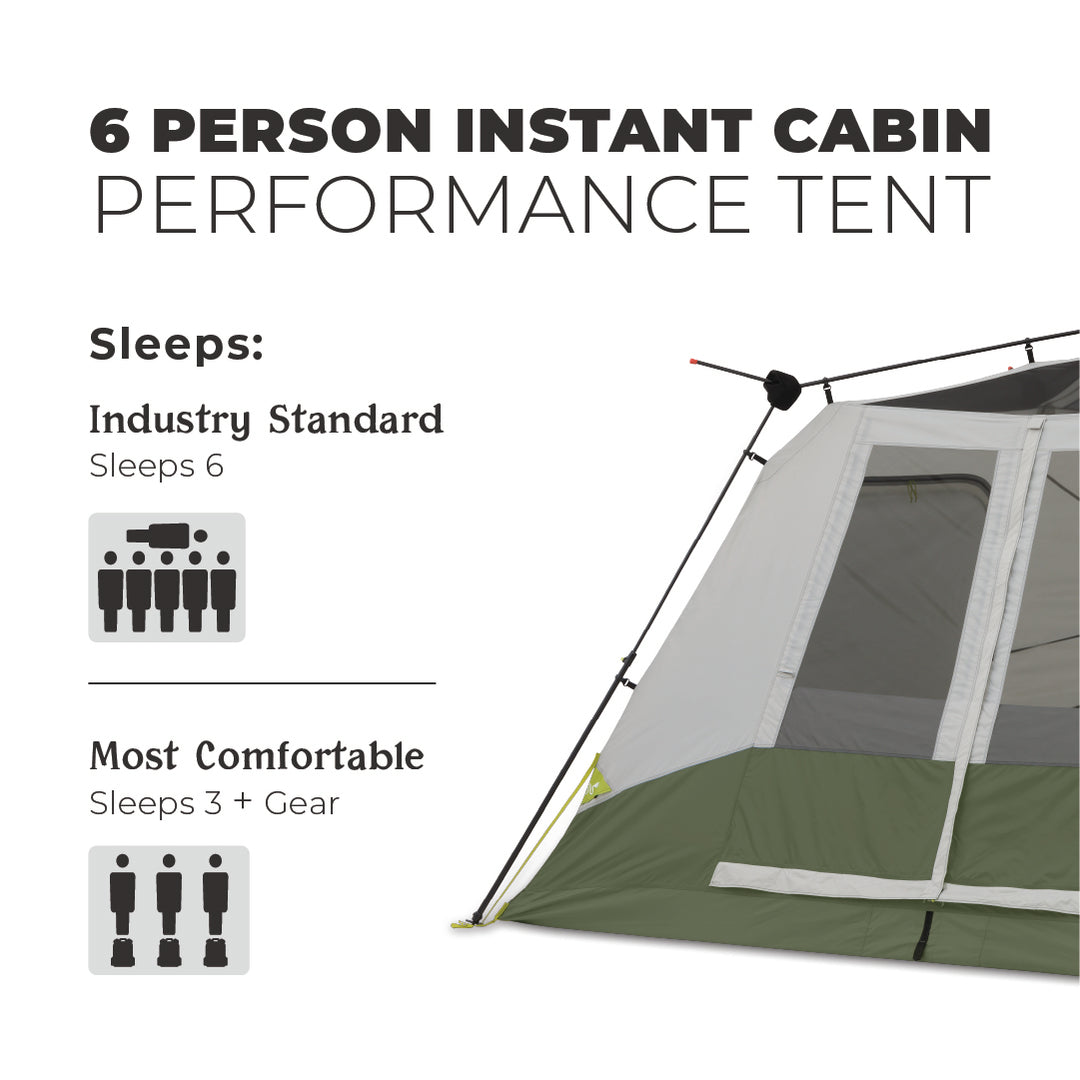 6 Person Instant Cabin Performance Tent 10 x 9 Core Equipment