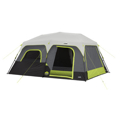 10 Person Lighted Instant Cabin Tent with Awning