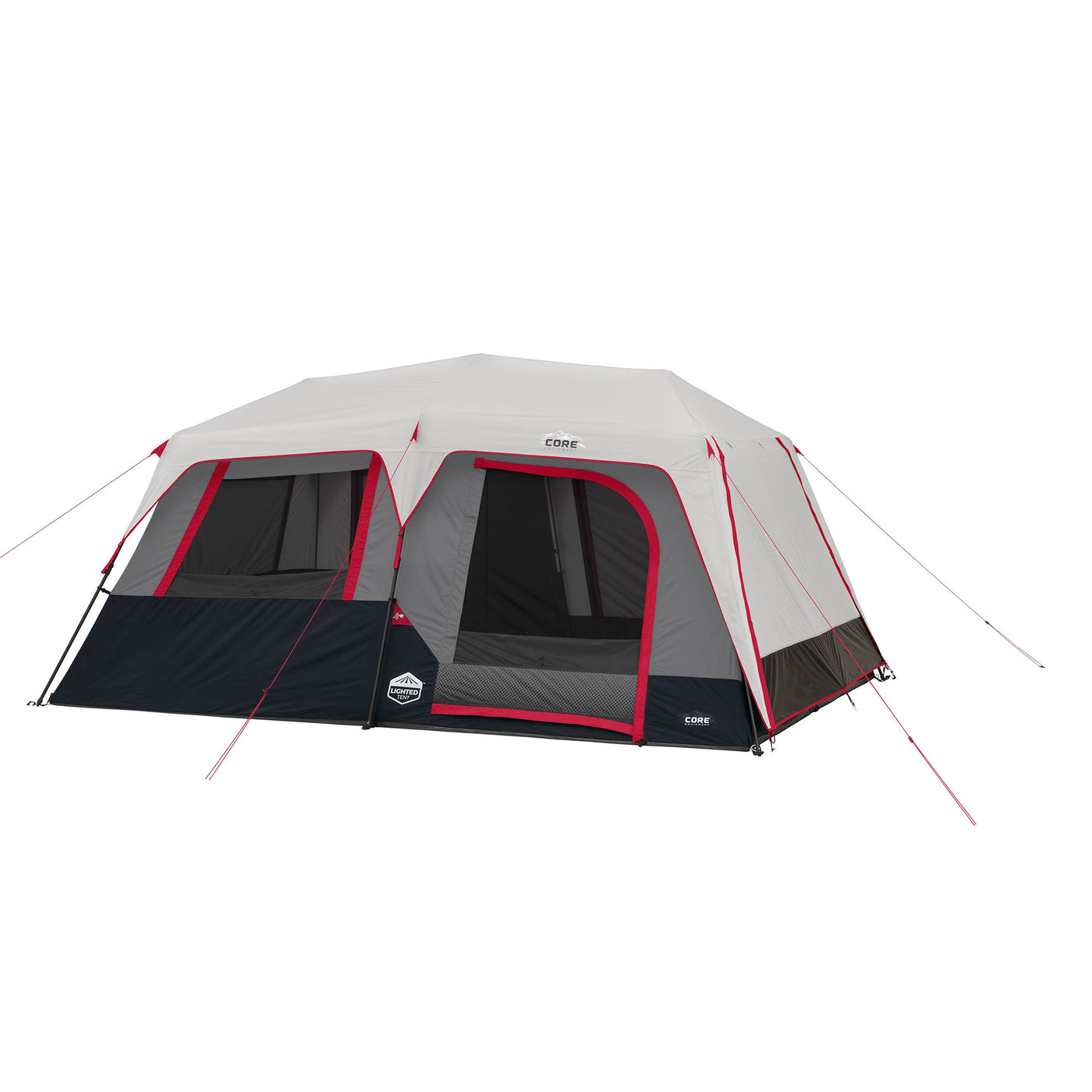 10 Person Lighted Instant Cabin Tent with Awning