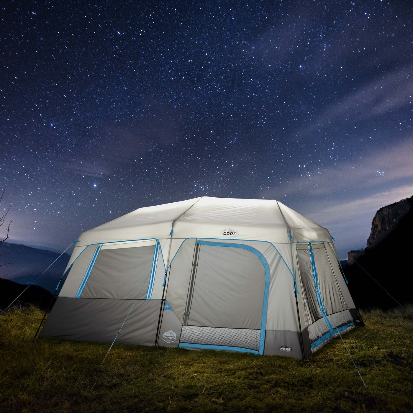 10 Person Lighted Instant Cabin Tent