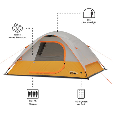 4 Person Dome Tent 8' x 7'