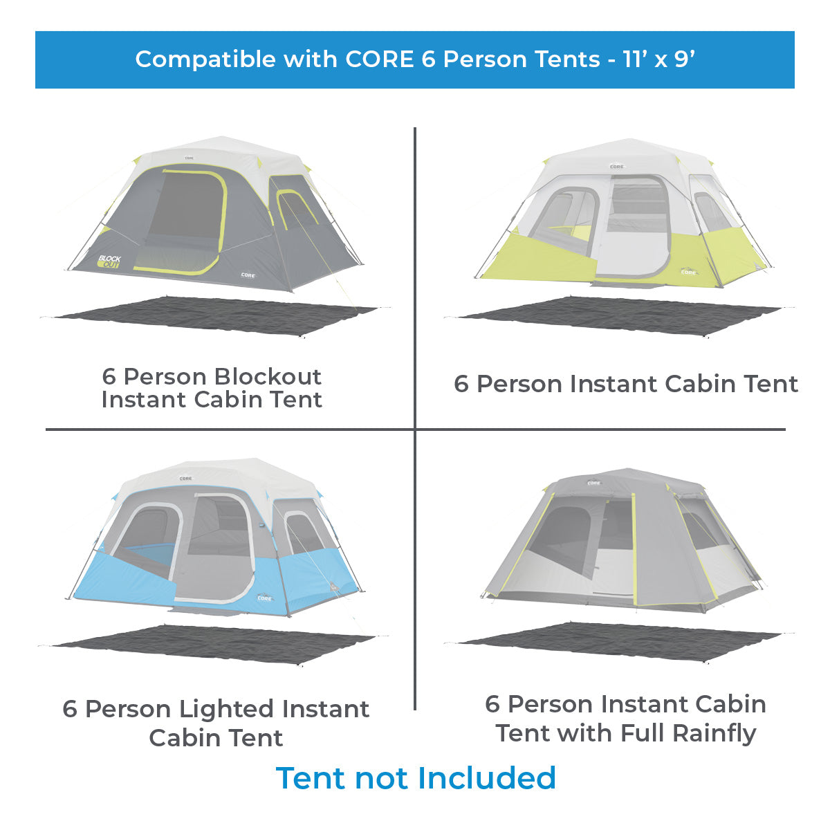 Footprint for 6 Person Tents - 11' x 9'