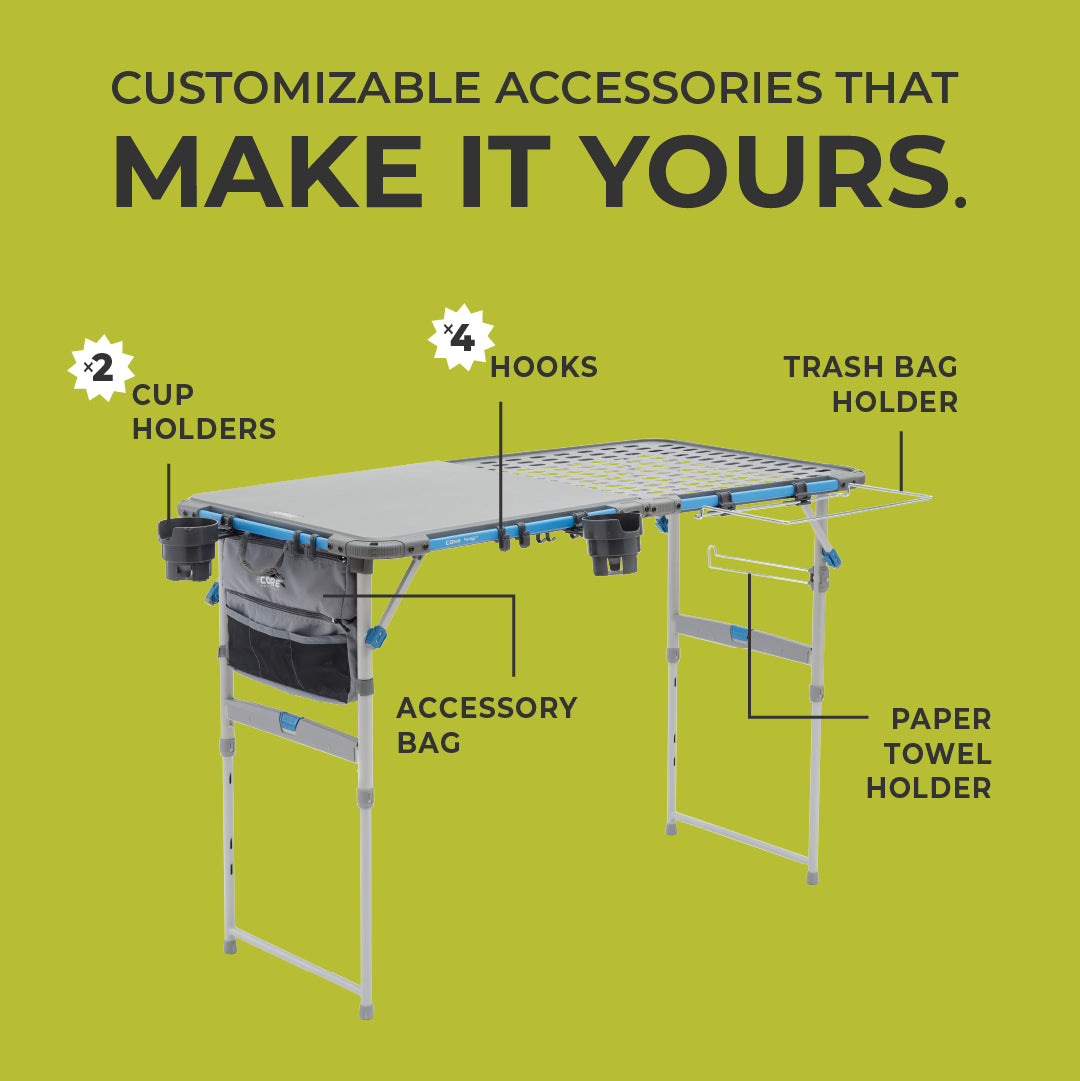 4 Foot FlexRail Outdoor Cook Table Core Equipment