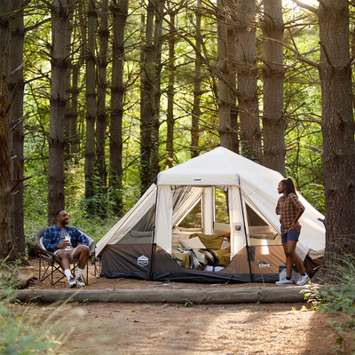 6 Person Lighted Instant Pyramid Tent 12' x 7'