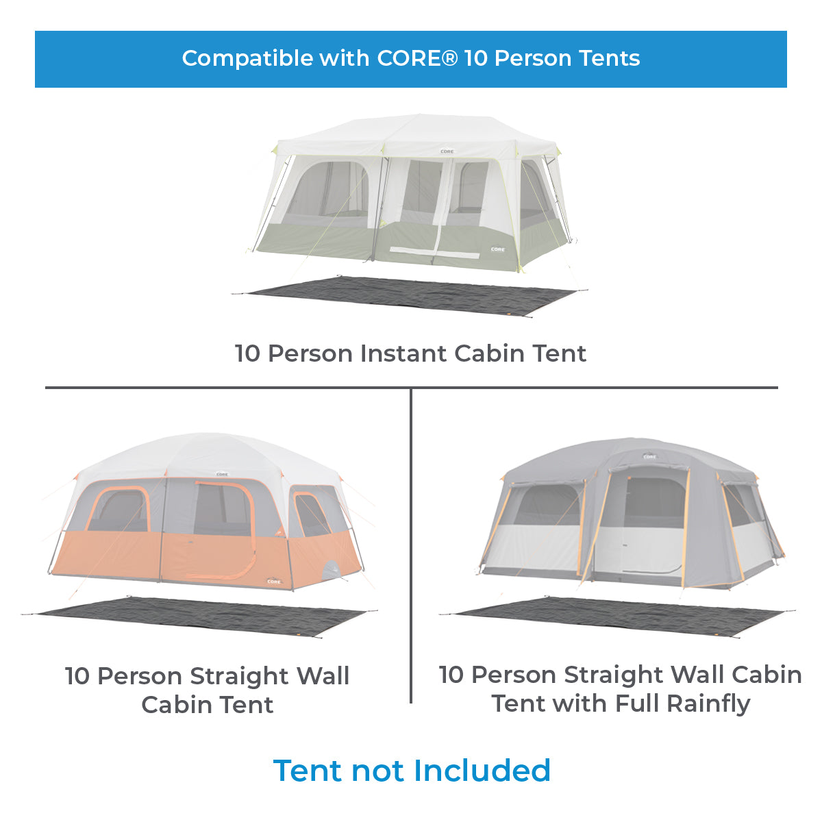 Footprint for 10 Person Tents – Core Equipment