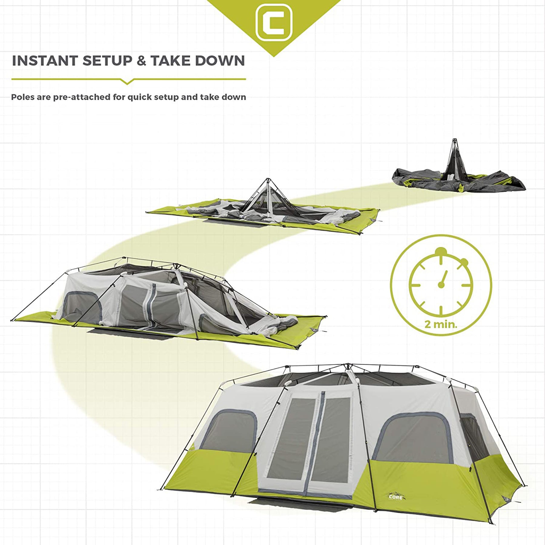12 Person Instant Cabin Tent – Core Equipment