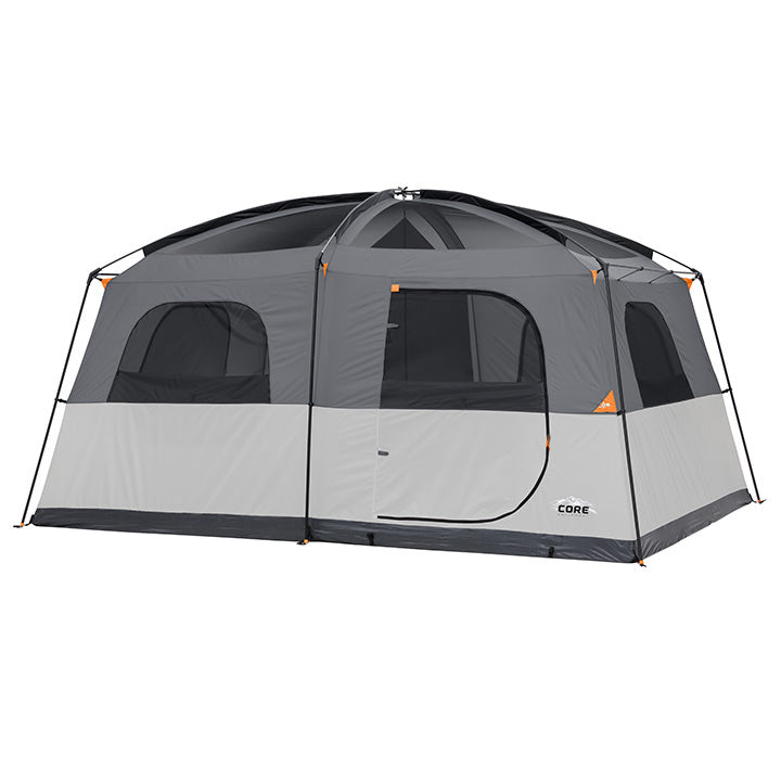 Core Equipment 10 Person Instant Cabin Tent 2 rooms 48x13x13 Gray/Green New