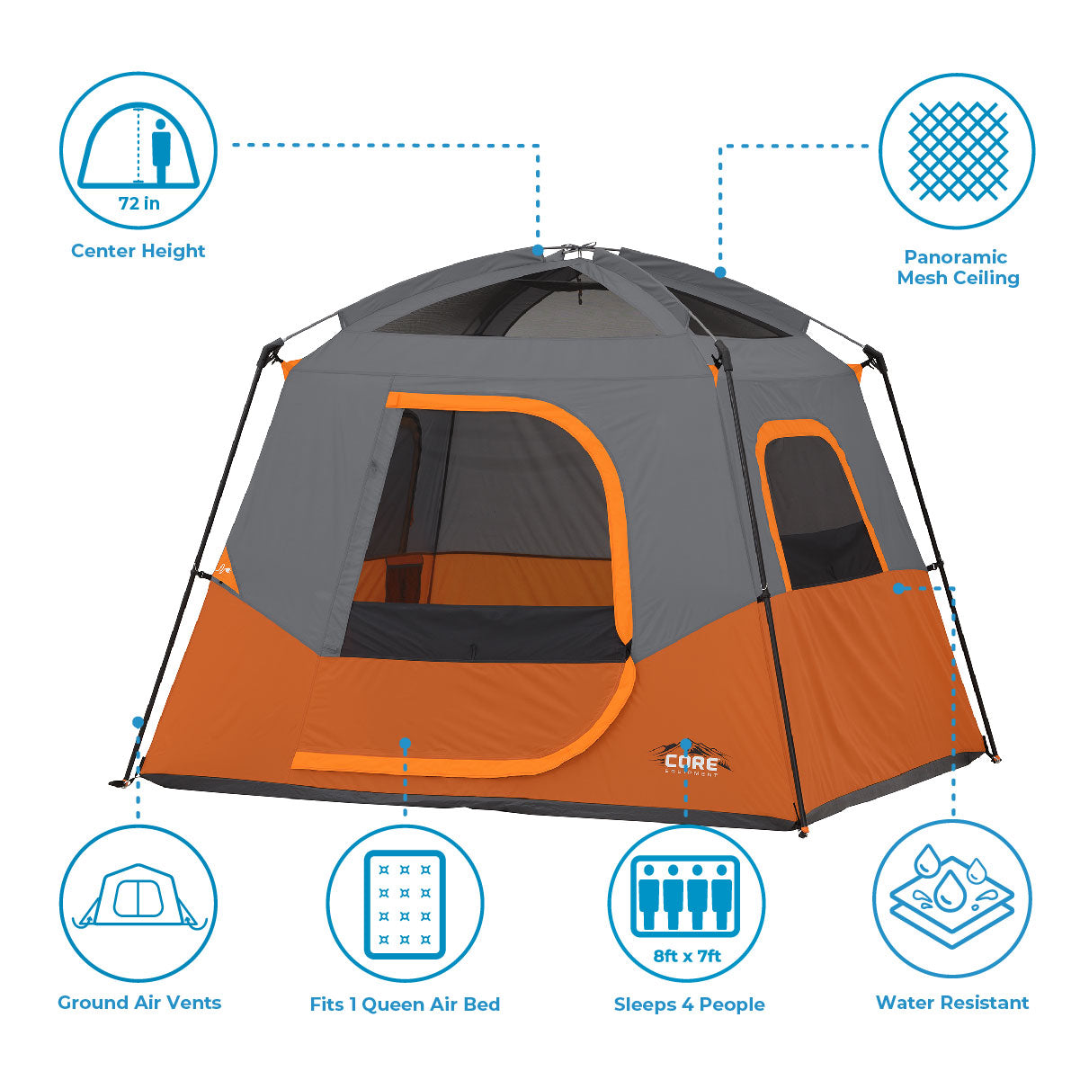 CORE 4 Person & 6 Person Camp Tents, Portable Cabin India
