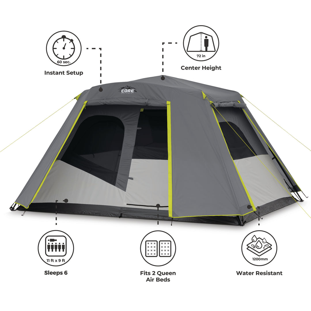 6 Person Instant Cabin Tent Core Equipment