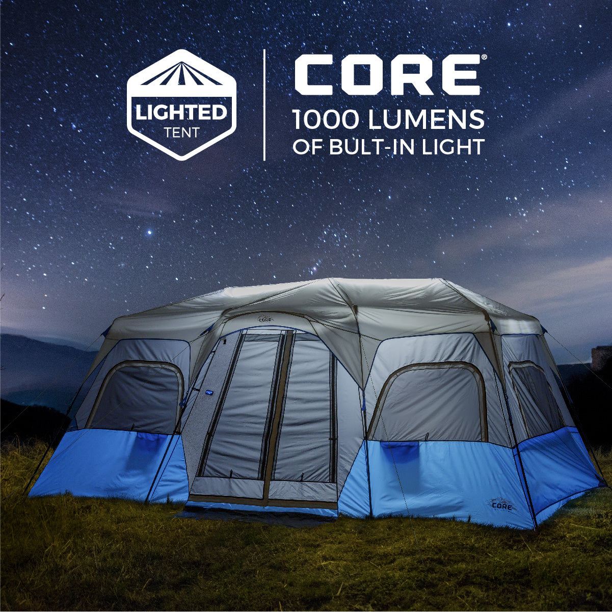 Core 12 Person Lighted Instant Cabin Tent & Nepal